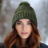 Grne Schafwoll-Strickmtze mit Innenfutter Art.-Nr. 1004 (Foto 23395)