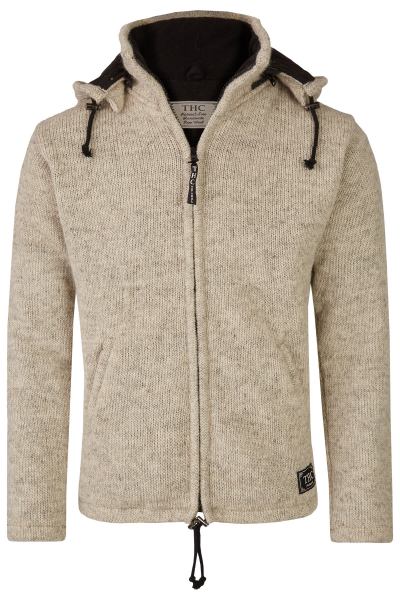 Übergangs-Schafwoll-Strickjacke mit Innenfutter aus Baumwoll-Fleece - Art.-Nr. 853 Übergangs-Schafwoll-Strickjacke mit Innenfutter aus Baumwoll-Fleece - Art.-Nr. 853