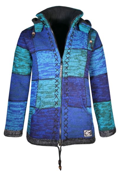 Patchwork-Strickjacke aus Schafwolle - Art.-Nr. 806