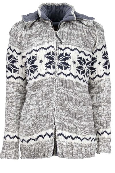 Schafwoll-Strickjacke mit Norweger-Muster Art.-Nr. 508