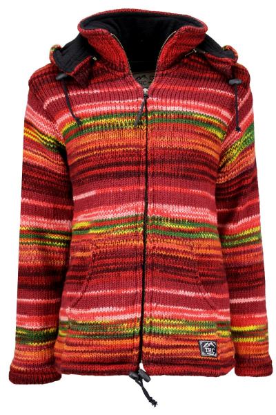 Geftterte Strickjacke aus Wolle Art.-Nr. 610 / handgestrickte Jacke