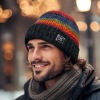 Bunte Schafwoll-Strickmtze mit Innenfutter Round Cap - Art.-Nr. 1004 (Foto 23407)