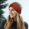 Zopf-Stirnband aus Schafwolle - Art.-Nr. 1007 - Farbe: Orange (Foto 23355)
