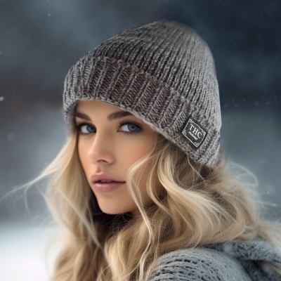 Mittelgraue Strickmtze mit Innenfutter Art.-Nr. 1004