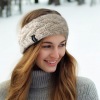 Zopf-Stirnband aus Schafwolle - Art.-Nr. 1007 - Farbe: Beige (Foto 23354)