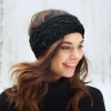 Zopf-Stirnband aus Schafwolle - Art.-Nr. 1007 - Farbe: Anthrazit (Foto 23358)