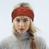 Zopf-Stirnband aus Schafwolle - Art.-Nr. 1007 - Farbe: Orange (Foto 23351)