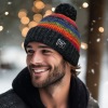 Bunte Wollmtze aus Schafwolle mit Innenfutter - Art.-Nr. 1004 - Farbe: 814 (Foto 23400)